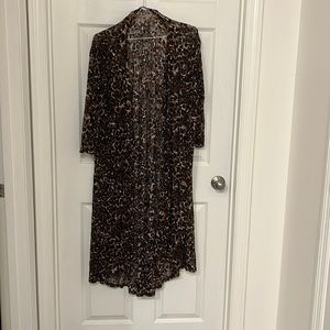 2x/3X cardigan/jacket lace leopard
